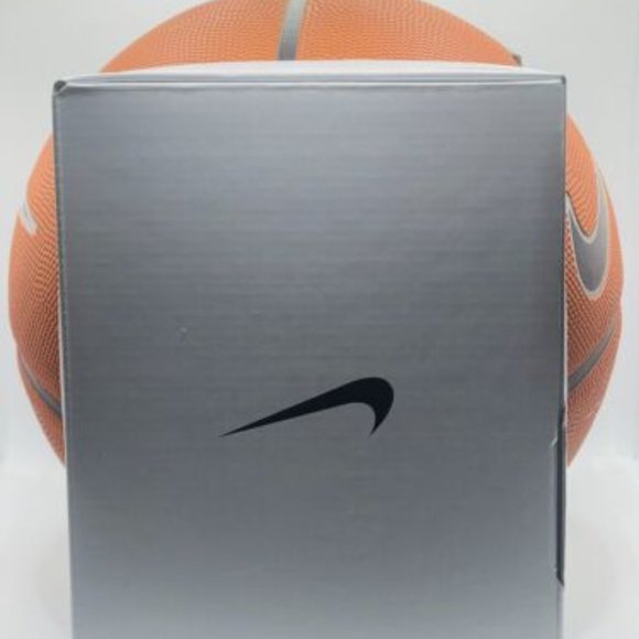 Nike Baller Basketball Full Size 7 (29.5) Ball - Amber/Black/Metallic Platinum - Picture 4 of 5
